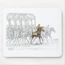 Thoroughbred Horse Race - Starting Gait Mouse Pad