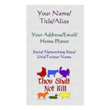 Thou Shalt Not Kill Business Card