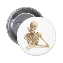 Thoughtful Skeleton Pin