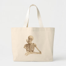 Thoughtful Skeleton Tote Bags