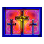 THREE ABSTRACT CROSSES POSTCARD