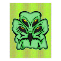 Three Alien Invaders Postcard