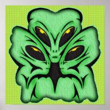 Three Alien Invaders Print
