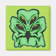 Three Alien Invaders Refrigerator Magnets