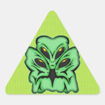 Three Alien Invaders Triangle Sticker