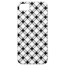 Three Bands Large Diamond - Black on White iPhone 5 Cases