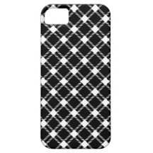 Three Bands Large Diamond - White on Black iPhone 5 Cases