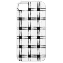 Three Bands Large Square - Black on White iPhone 5 Covers