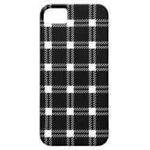 Three Bands Large Square - White on Black iPhone 5 Case
