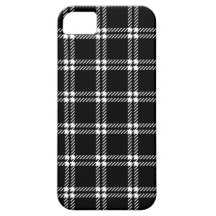 Three Bands Small Square - White on Black iPhone 5 Covers