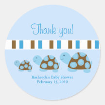 Three Blue Turtles Stripe Mod Favour Stickers