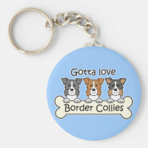 Three Border Collies Key Chains