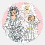 Three Brides Round Stickers