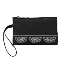 Three Butterflies on Black Change Purse