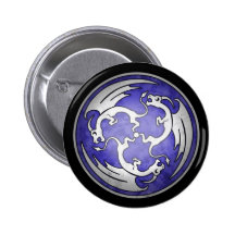 Three Celtic Dragons Button - Purple
