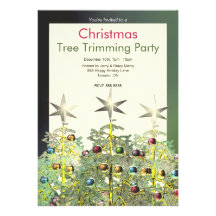 Three Christmas Trees Tree Trimming Party Personalised Invitations