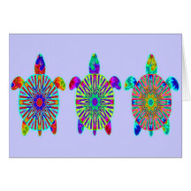 Three Colourful Turtles Cards
