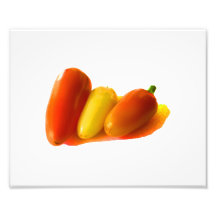 Three Cone White Habanero Peppers Orange Yellow Photographic Print