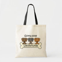 Three Dachshunds Canvas Bag
