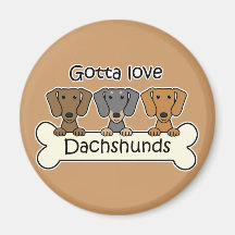 Three Dachshunds Fridge Magnets