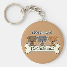 Three Dachshunds Key Chain