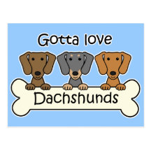 Three Dachshunds Postcard