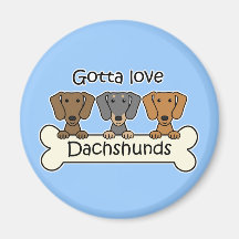 Three Dachshunds Refrigerator Magnet