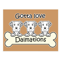 Three Dalmations Postcard