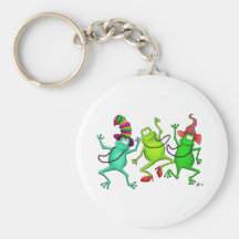 Three Dancing Frogs Key Chains
