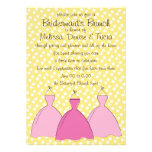 Three dress sketch personalized invitations