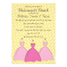 Three dress sketch personalized invitations