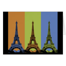Three Eiffel Towers in Paris Cards