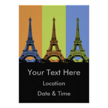 Three Eiffel Towers in Paris Personalized Announcement