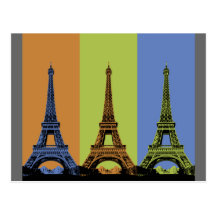 Three Eiffel Towers in Paris Post Cards
