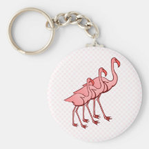 Three Flamingos Key Chains