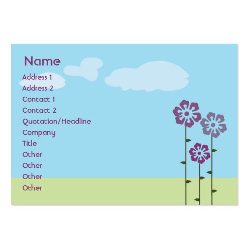 Three Flowers - Chubby Business Card Template