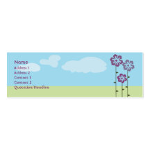 Three Flowers - Skinny Business Card Templates