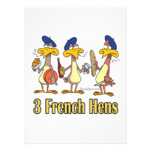 three french hens 3rd third day of christmas invitation