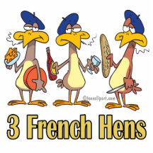 three french hens 3rd third day of christmas photo sculpture