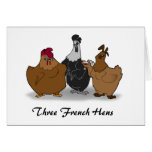 Three French Hens Christmas Card