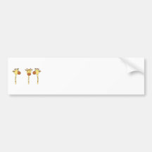 Three Giraffes Cartoon. Bumper Stickers