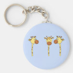 Three Giraffes Cartoon. Key Chain