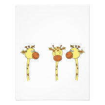 Three Giraffes Cartoon. Personalised Invites