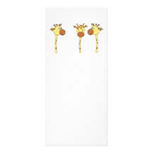 Three Giraffes Cartoon. Rack Card Design