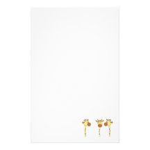 Three Giraffes Cartoon. Stationery Paper