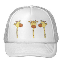 Three Giraffes Cartoon. Trucker Hats