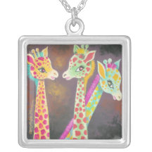 Three Giraffes Personalized Necklace