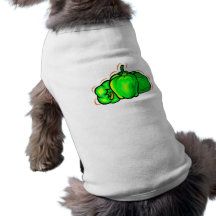 three green peppers orange lines dog shirt
