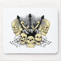 Three Guitars with Skulls Mouse Pads