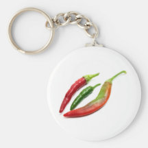 Three hot peppers keychains